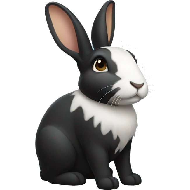 Conejo negro y blanco  emoji