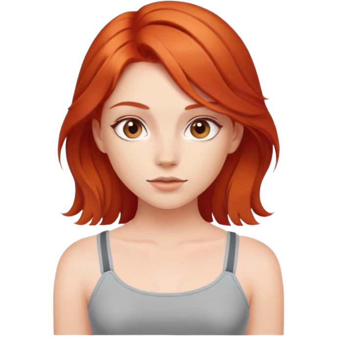 red-haired girl wearing a crop top emoji