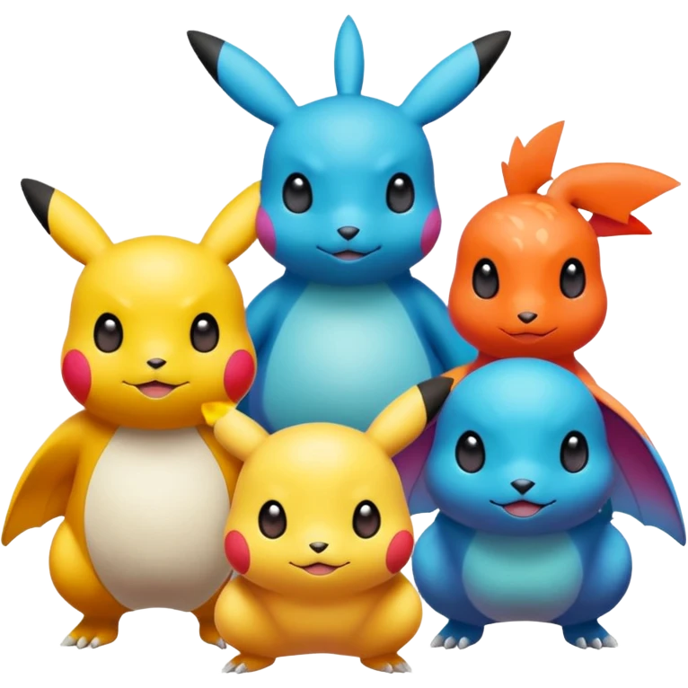 3 pokemnas helping each other  emoji