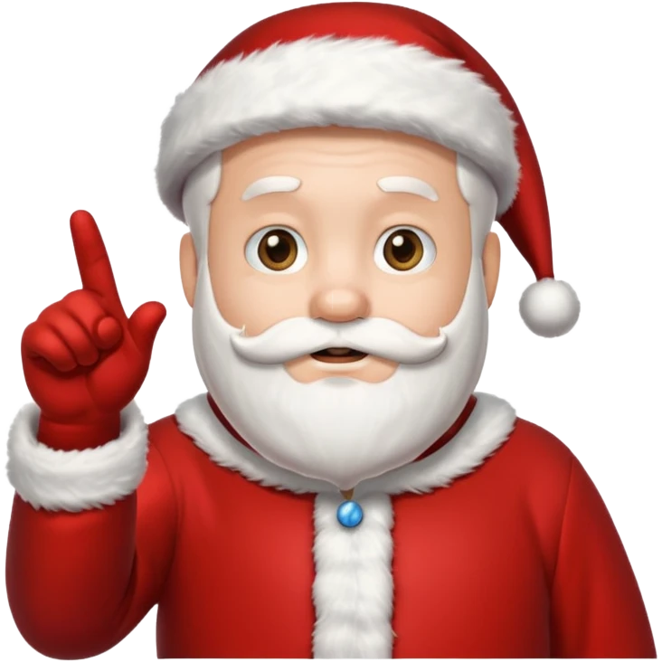 Reno vestido de santa señalando emoji