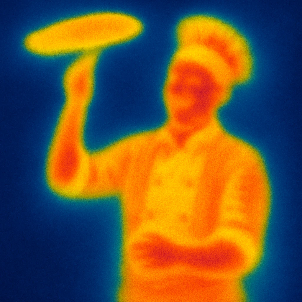 smiling Italian chef spinning pizza dough emoji