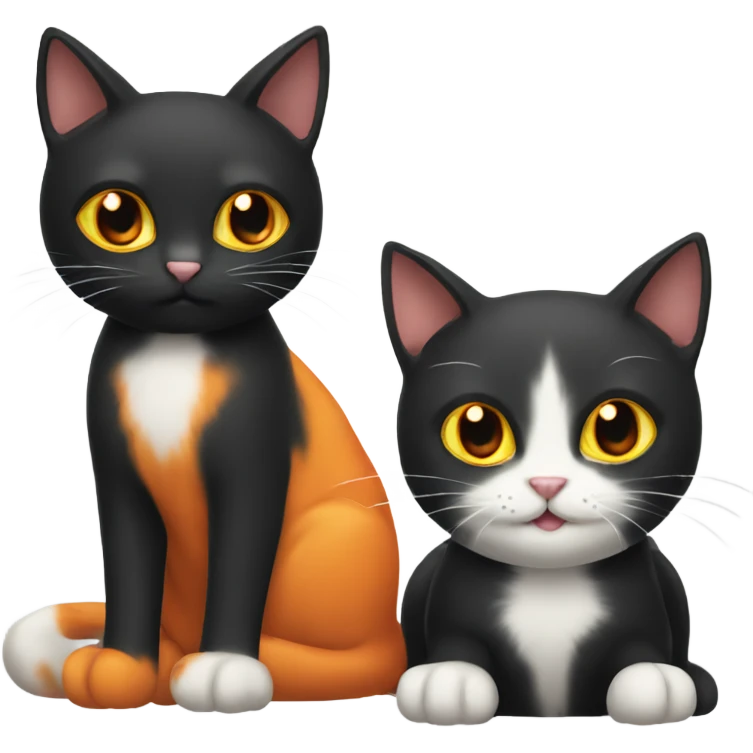 black cat and orange cat emoji