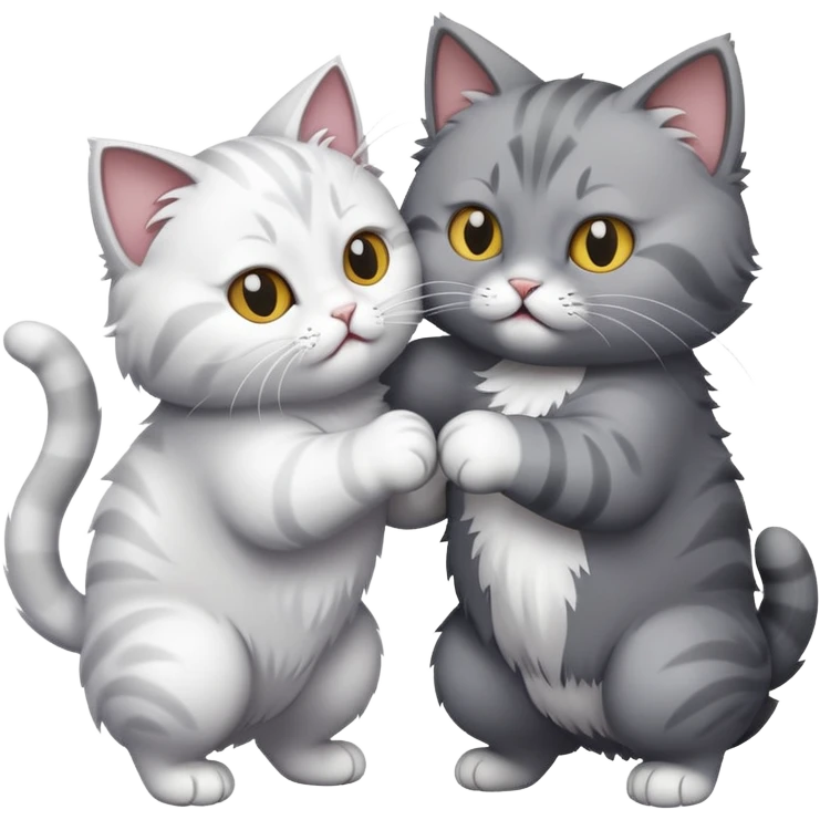 Two cats fighting emoji