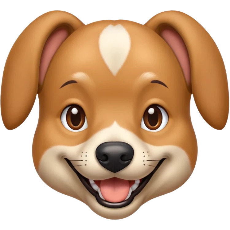 human-dog hybrid laughing, friendly vibe emoji