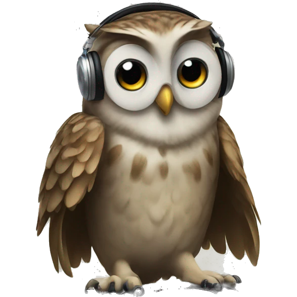 Owl DJing emoji