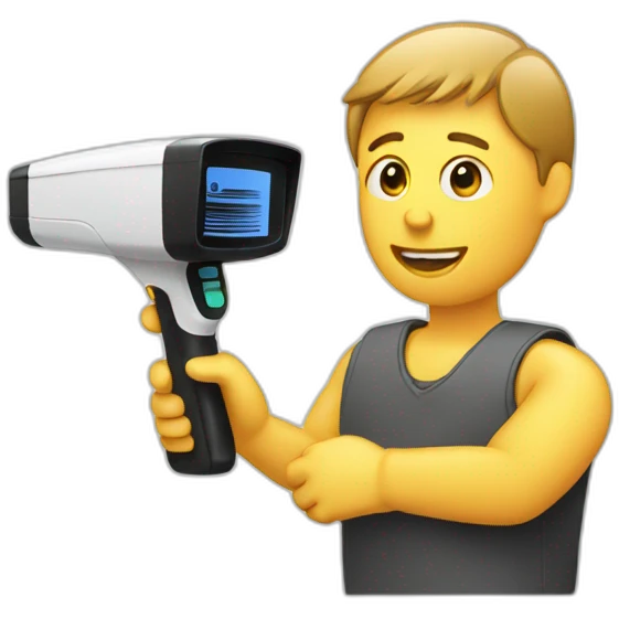 person holding a barcode scanner emoji