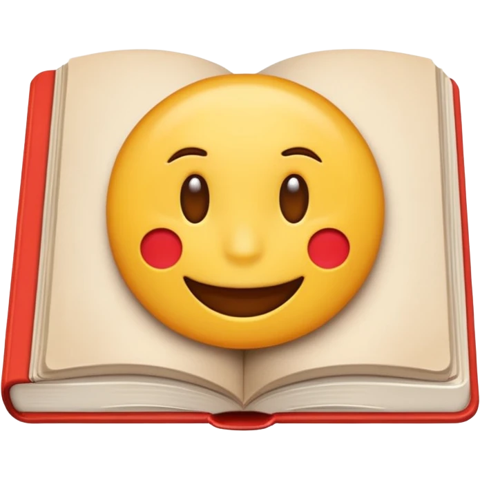 A textbook with the word 'emoji' written on the cover emoji