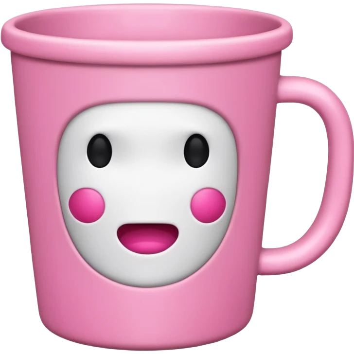cup with no face on it, pink colors emoji