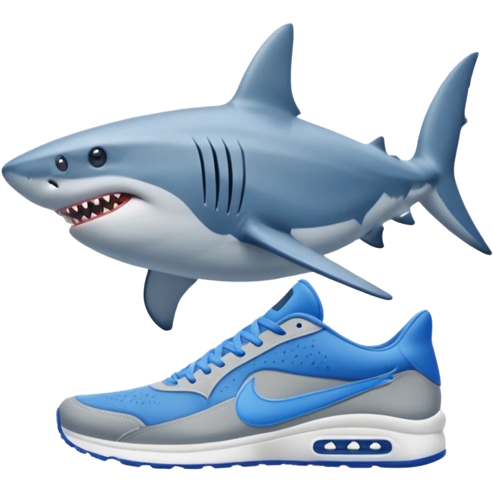 Shark with blue Nike shoes emoji
