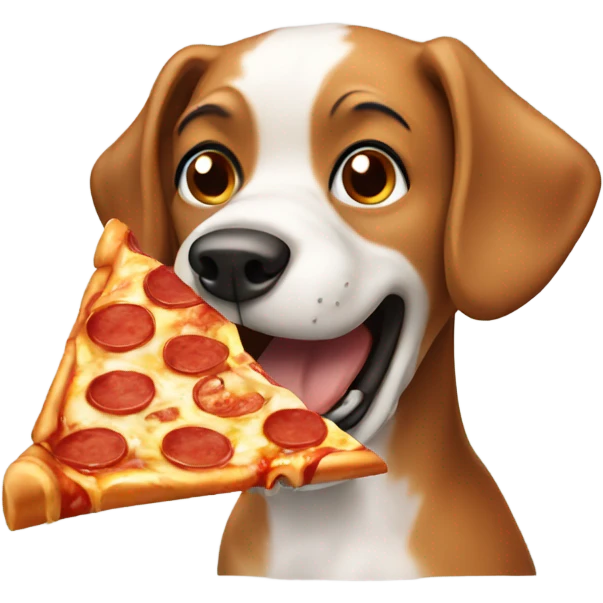 Dog eating pizza emoji