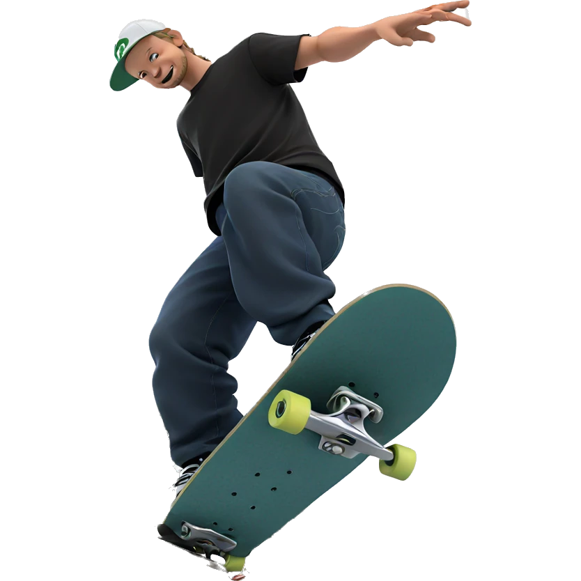 skateboarder under the tree emoji