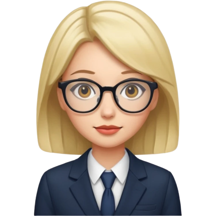 pretty girl with glasses, wearing a suit emoji