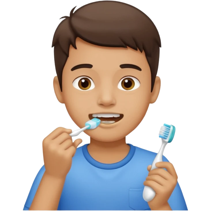 boy brushing his teeth emoji