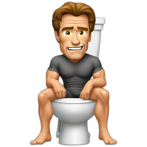 Arnold Schwarzenegger on the toilet emoji