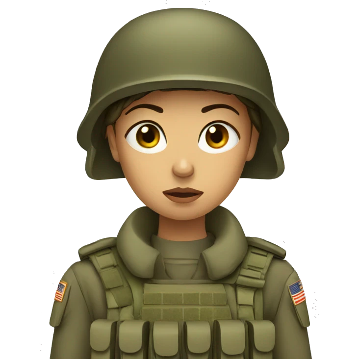 sad woman soldier  emoji