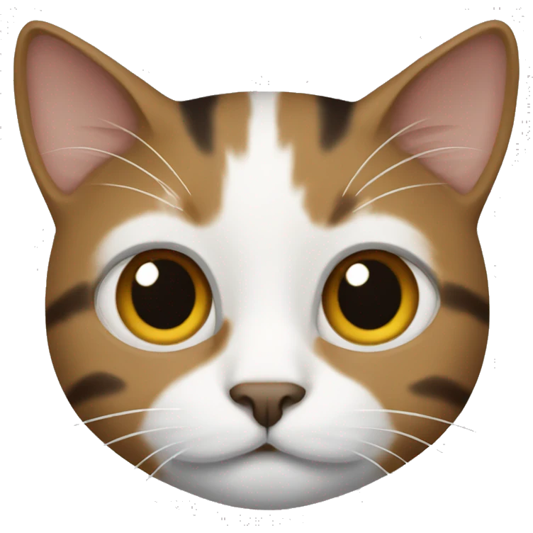 cat brown, white and black emoji