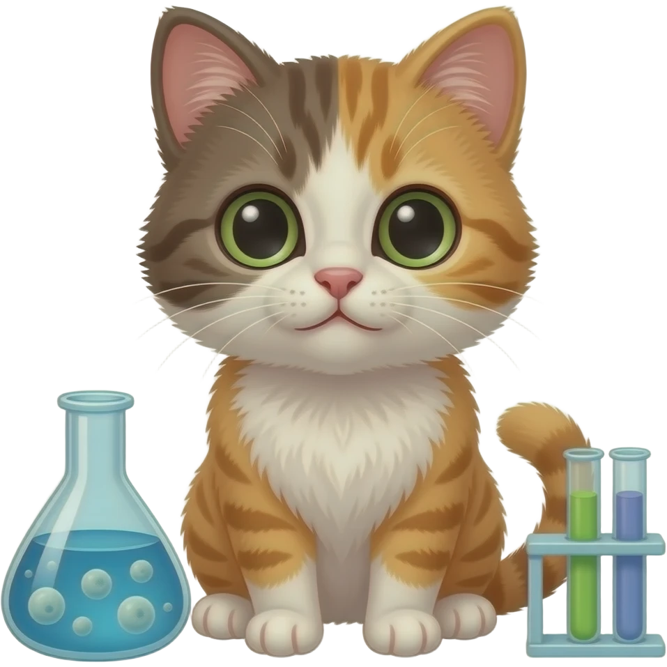 A baby cat doing microbiology emoji
