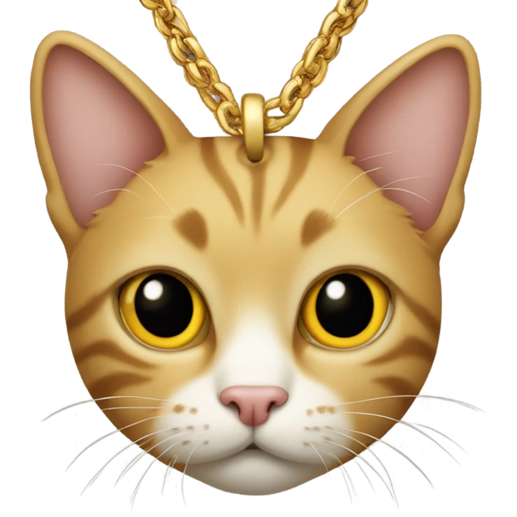 cat wearing gold chain emoji