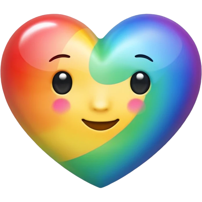 rainbow heart with a glossy shine emoji style emoji