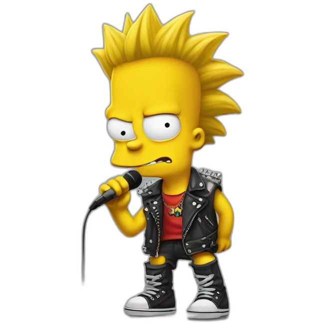BART Simpson as the vocalist of a punk band emoji
