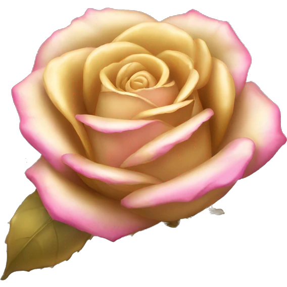 Golden rose with pink tipped petals  emoji