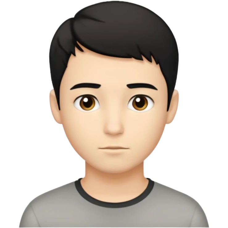 emoji of a young man with short black hair and blonde highlights, no beard, looking to the side emoji