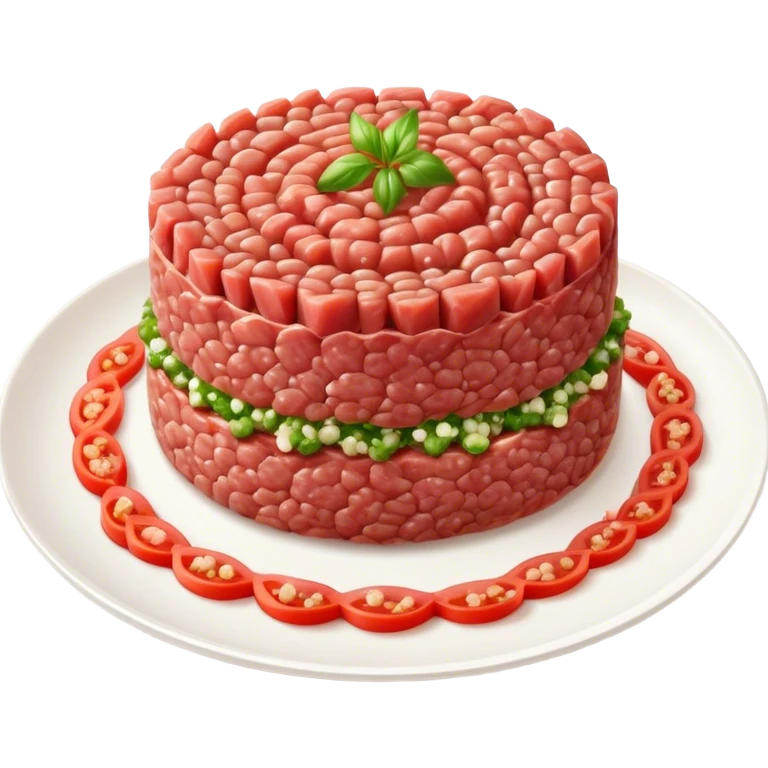 Beef Tartar on plate  emoji