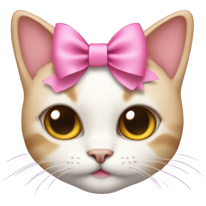 a cat with pink bow emoji