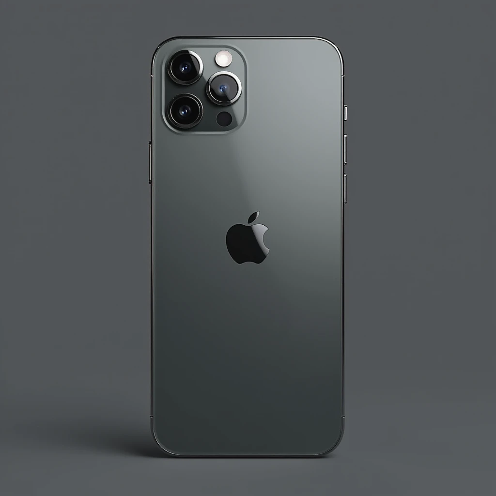 space gray iPhone 16 Pro Max, realistic, modern, minimal background emoji