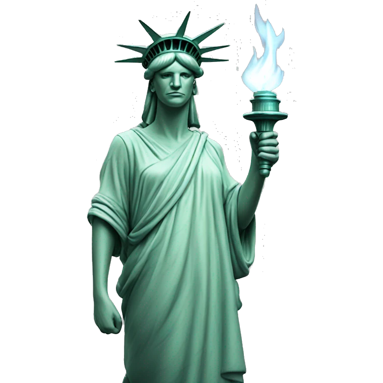 statue of liberty, holding torch, torso  emoji