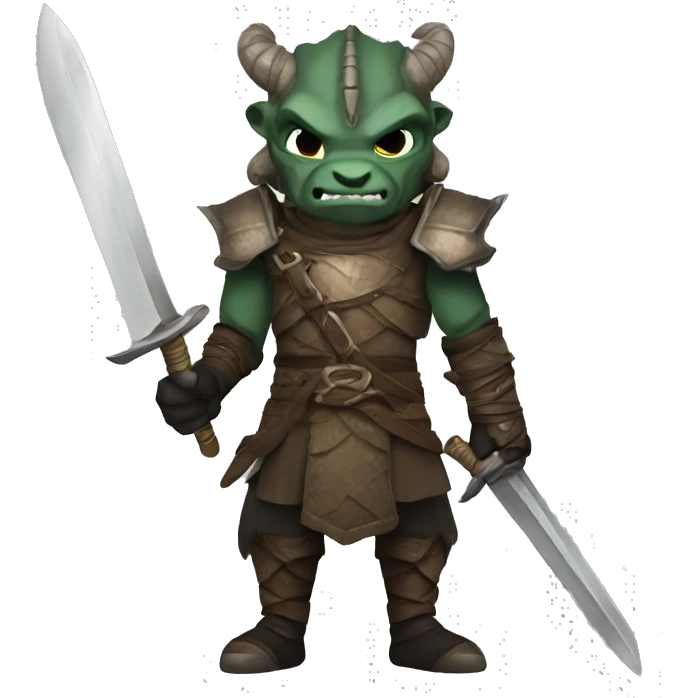 Dragonborn fighter with twin swords  emoji