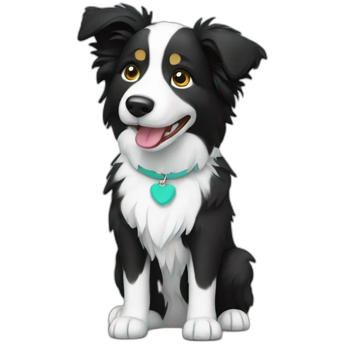 Border collie avec collerette emoji