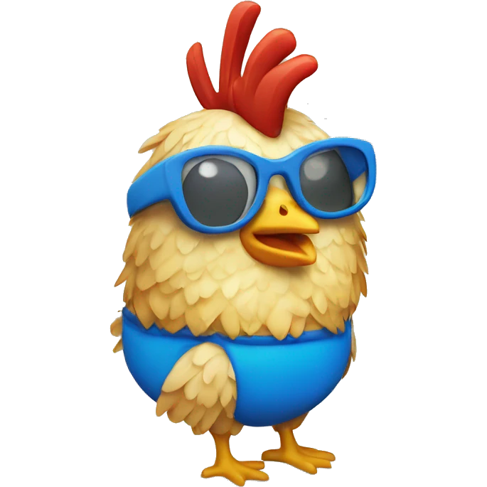 Chicken in a swimming suit iphone ios style emoji
