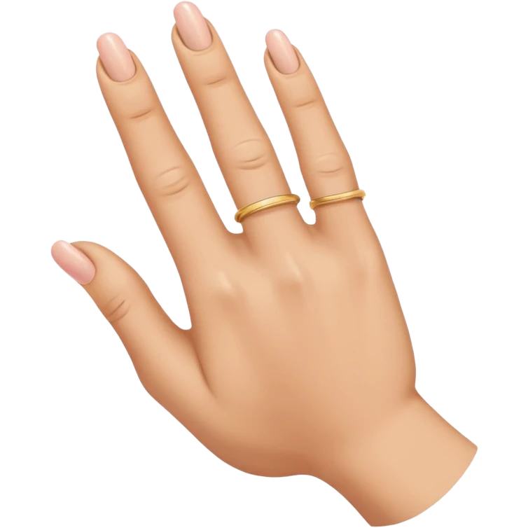 Hand with Index, Middle, and Pink out straight with ring finger bent in tight emoji