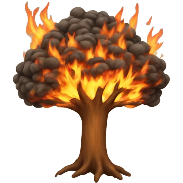 Tree on fire emoji