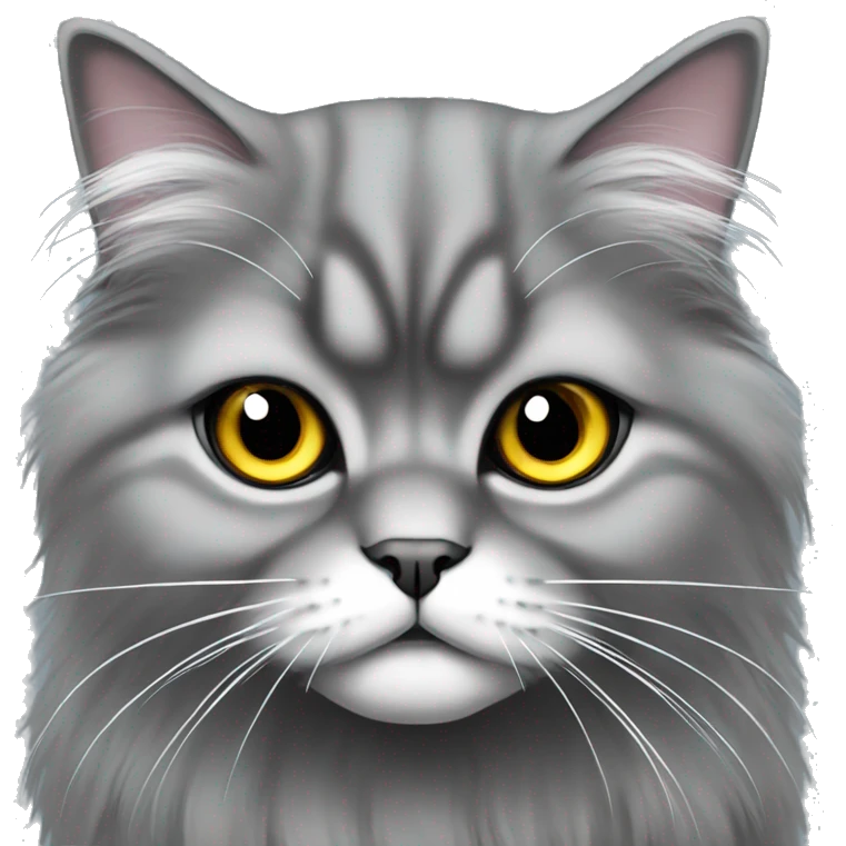 Grey Persian cat with long hairs  emoji