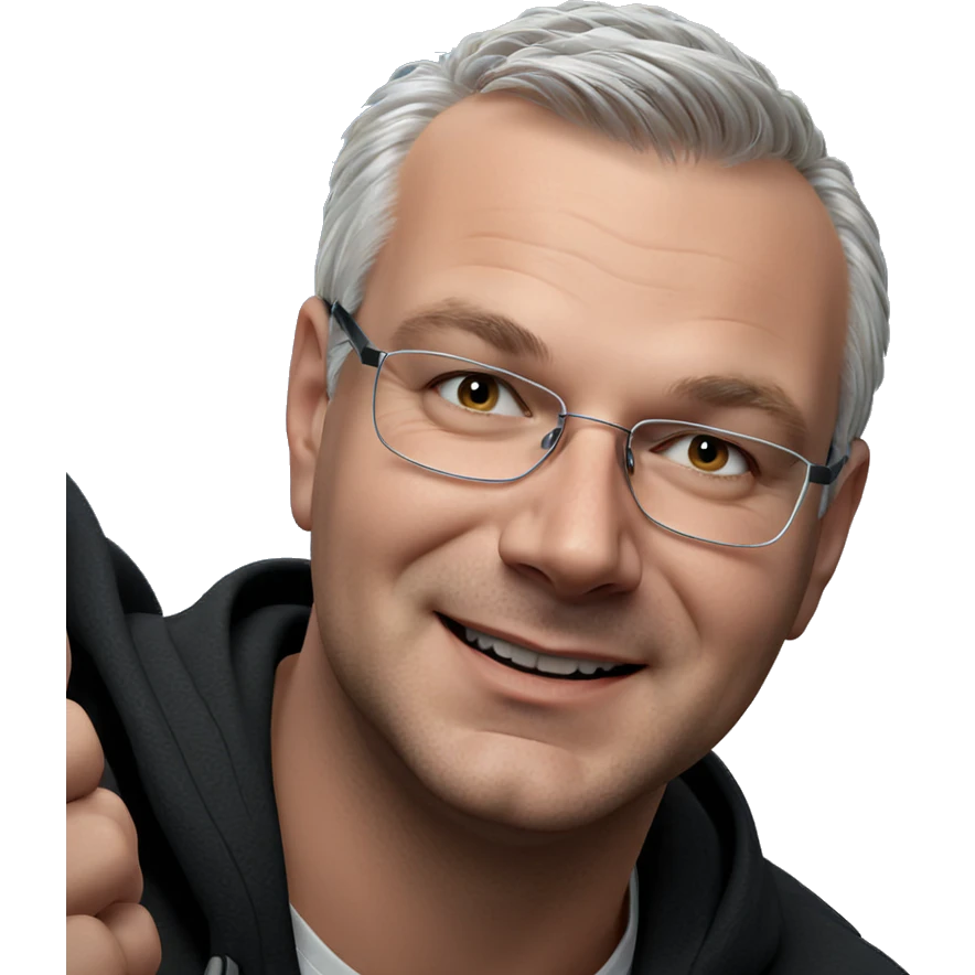 smiling boy with white hair emoji