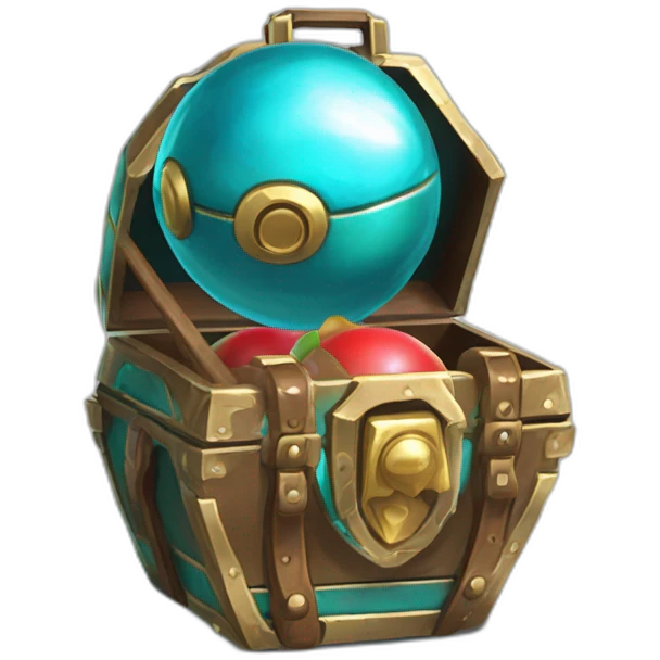Pokemon Game LootCase Color DarkCyan Rich Treasure Legendary Epic Pokeballs Pokemons and Pokemon Items Inside this have Shiny Glow emoji