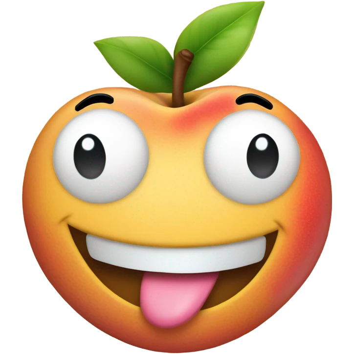 The emoji with tongue out, and put a peach on the tongue emoji