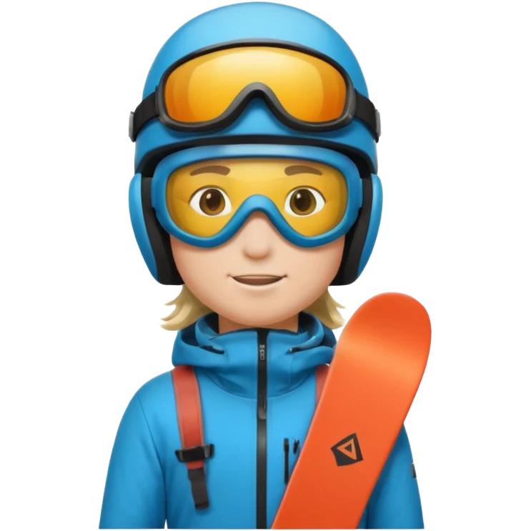 Snowboarder hold full body emoji