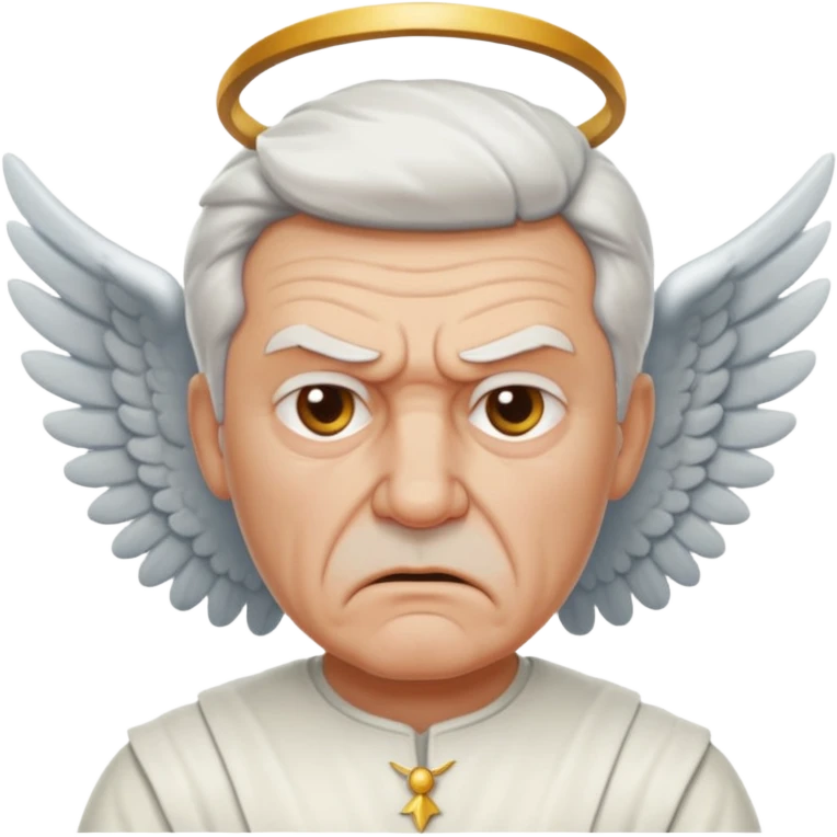 Angry older white male Italian angel emoji