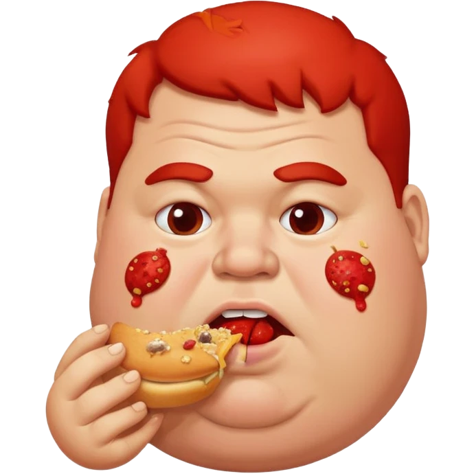 Fat guy eating food emoji