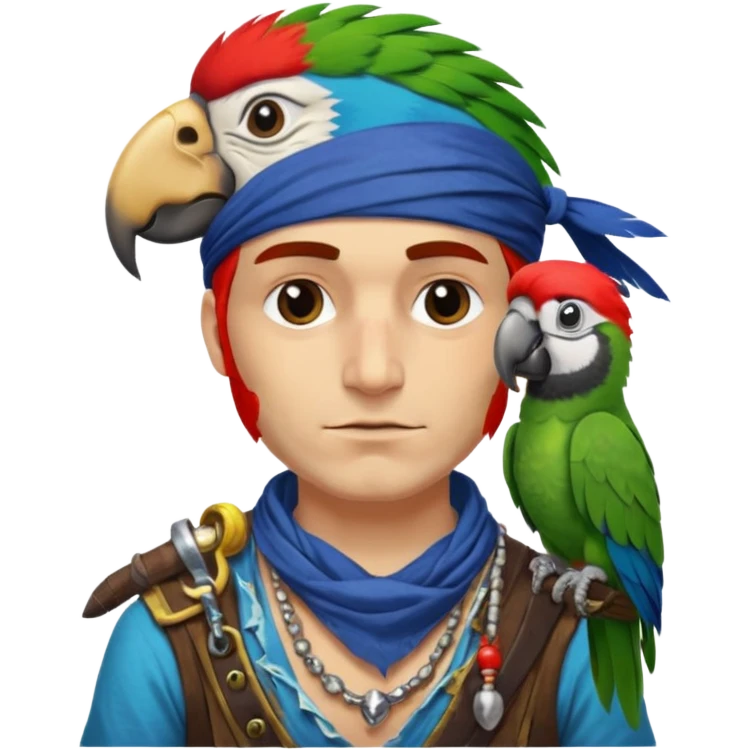pirate and parrot emoji