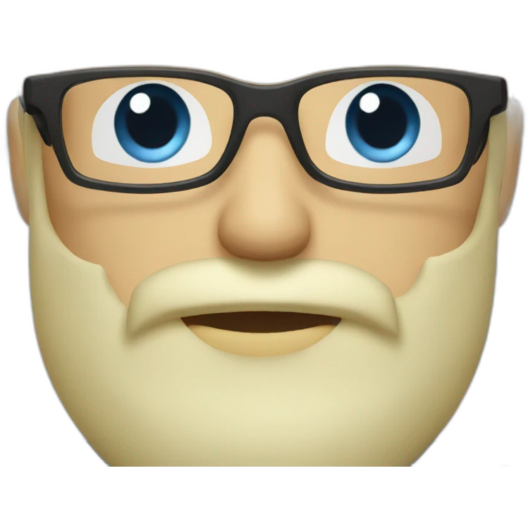 Blond man blue eye glasses beard eat hazelnut emoji