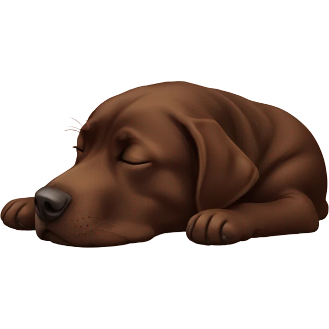 Chocolate lab sleeping emoji