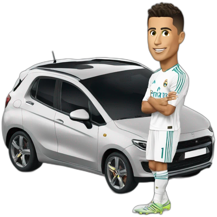 Ronaldo qui fait c est devoire avec un c1hier emoji