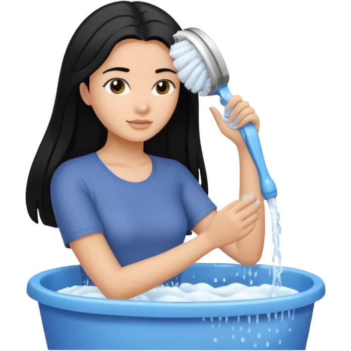 black hair washes her long 4c hair emoji
