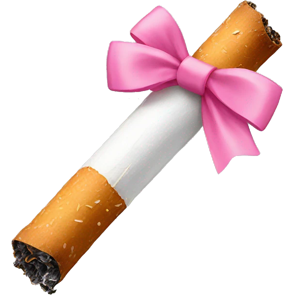 cigarette with a pink bow emoji