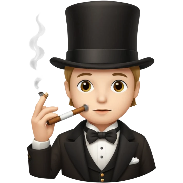 Little man smoking a cigar with a top hat emoji