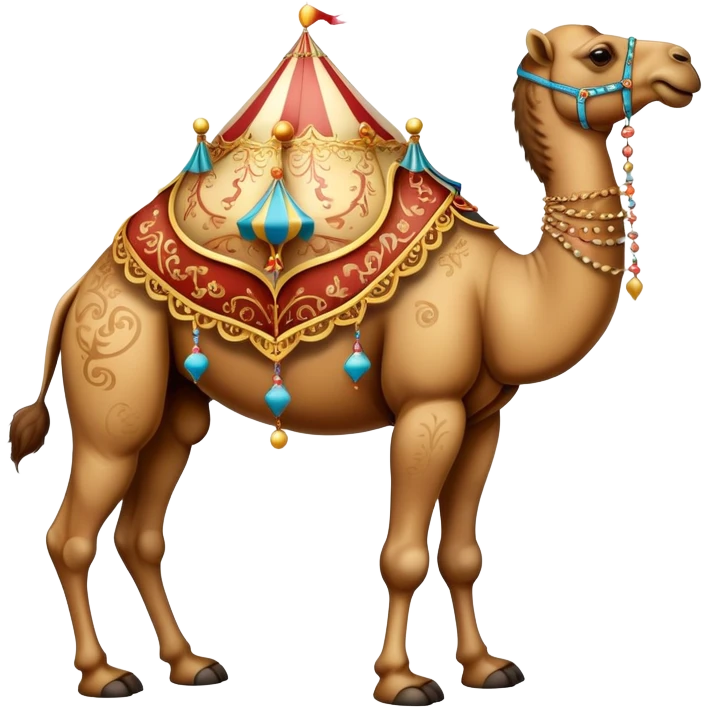 Vintage Arabian circus camel with filigree with four legs emoji